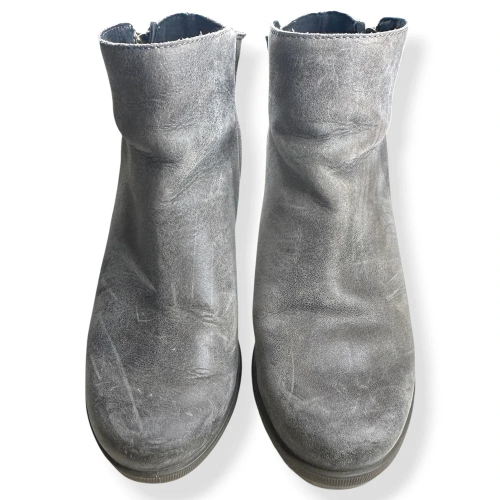 Sorel Joan of Arctic Wedge II Leather Grey Ankle Boot Gorpcore Women Size 8.5